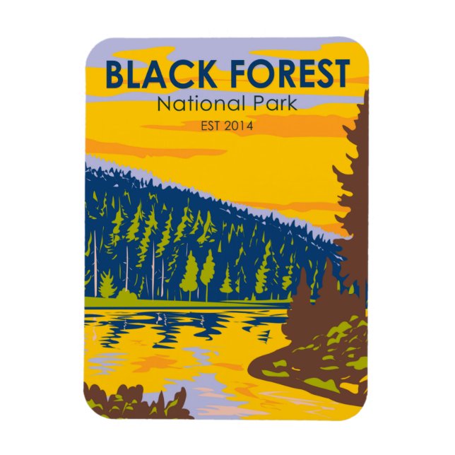Íman Parque Nacional da Floresta Negra, Alemanha Vintag (Vertical)