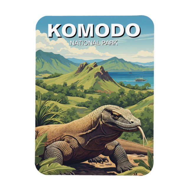 Íman Parque Nacional da Indonésia Komodo Dragon (Vertical)