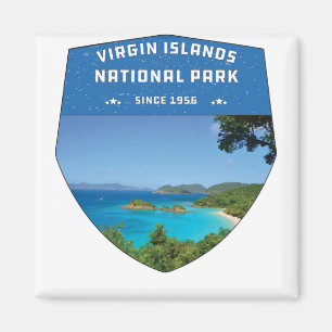 Íman Parque Nacional das Ilhas Virgens - Retro Vintage