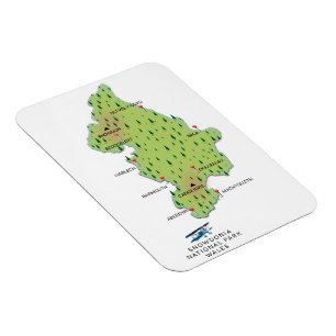 Íman Parque nacional de Snowdonia, mapa do País de Gale