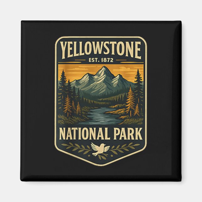 Íman Parque Nacional de Yellowstone Emblema de Remendo  (Frente)