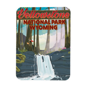 Íman Parque nacional de Yellowstone, poster de viagens