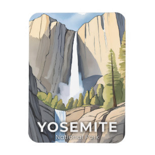 Íman Parque Nacional de Yosemite Aquarela Viagem