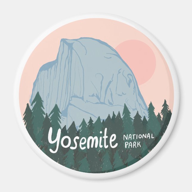 Íman Parque Nacional de Yosemite, meio rosa (Frente)