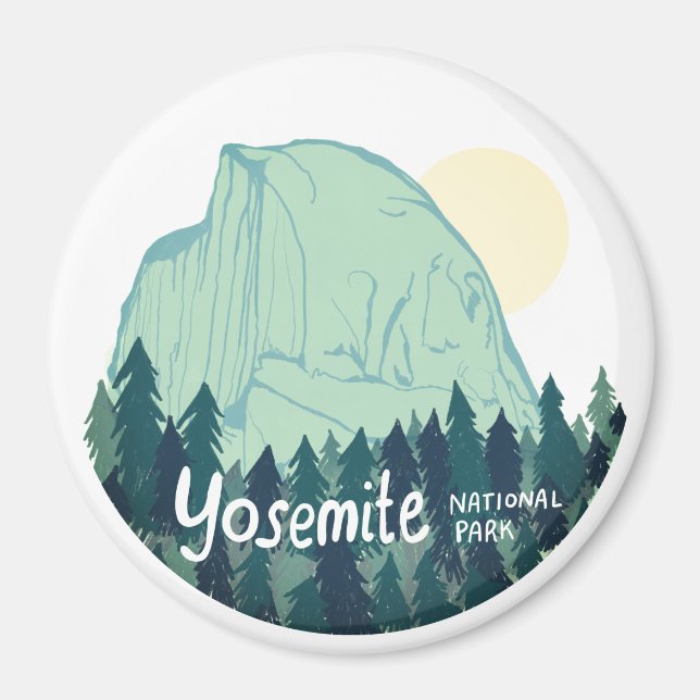 Íman Parque Nacional de Yosemite, Metade Dome Teal Gree (Frente)