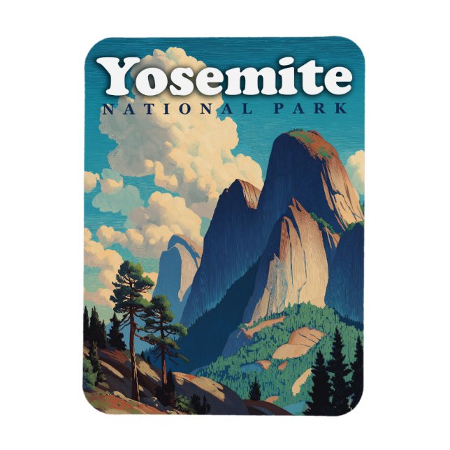Íman Parque Nacional de Yosemite Vintage (Vertical)