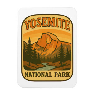 Íman Parque Nacional de Yosemite Vintage Retro Half Dom