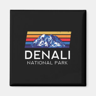 Íman Parque Nacional Denali Alasca Retro Vintage Caminh
