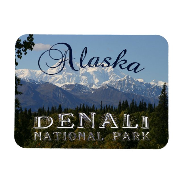 Íman Parque Nacional do Alasca Denali Monte McKinley Ma (Horizontal)