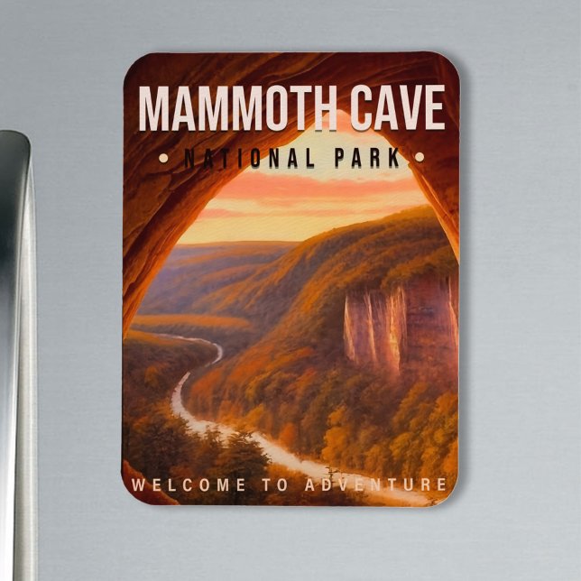 Íman Parque Nacional do Mammoth Cave Kentucky Vintage (Criador carregado)