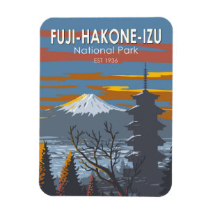 Íman Parque Nacional Fuji-Hakone-Izu Japão Art Vintage