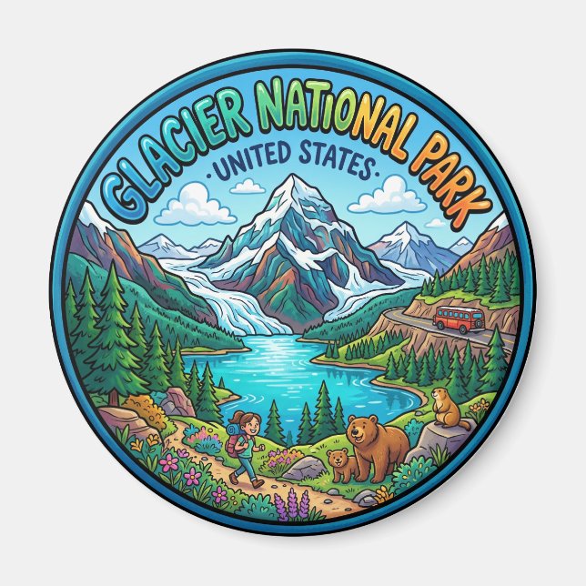 Íman Parque Nacional Glacier Montana (Frente)