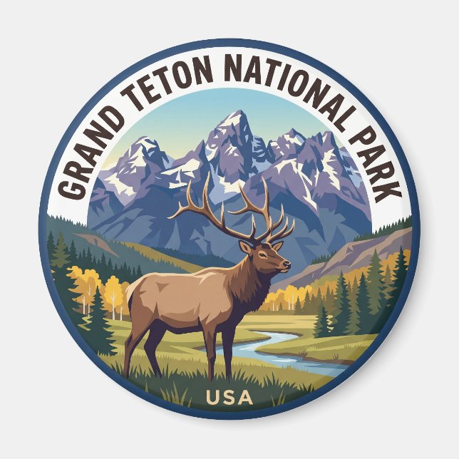 Íman Parque Nacional Grand Teton EUA (Frente)