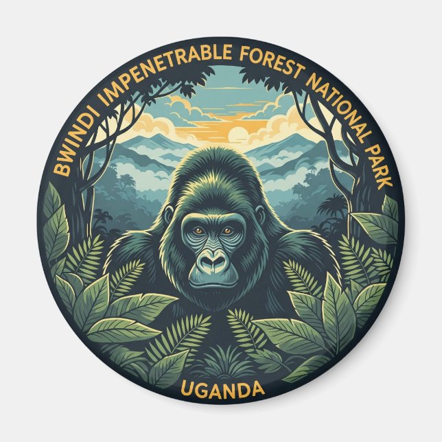 Íman Parque Nacional Impenetrável de Uganda Bwindi (Frente)