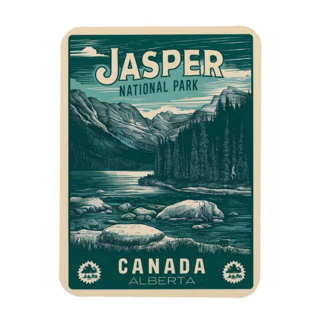 Íman Parque Nacional Jasper Alberta Canadá presentes vi (Vertical)