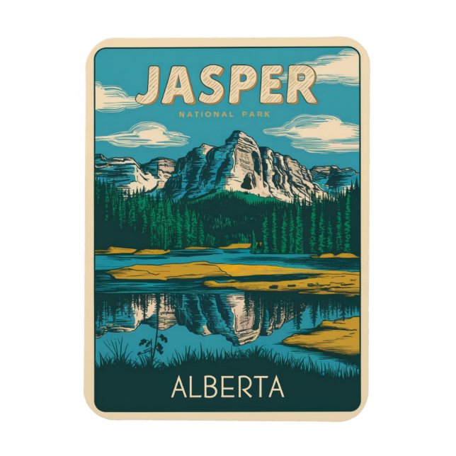 Íman Parque Nacional Jasper Alberta Canadá presentes vi (Vertical)