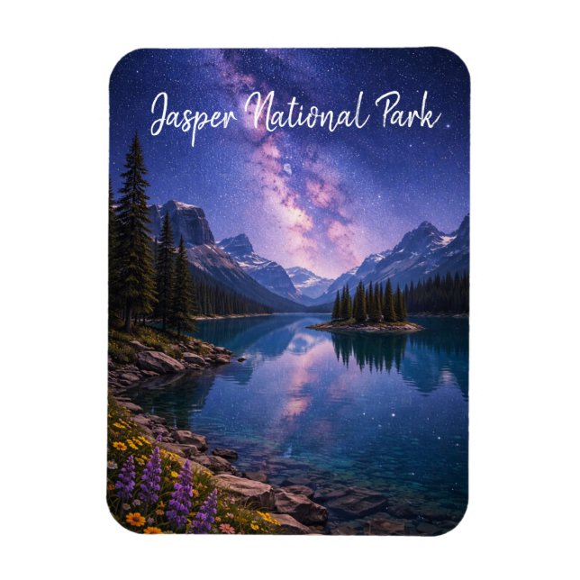 Íman Parque Nacional Jasper Canadá à Noite (Vertical)