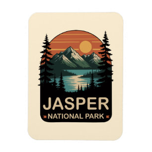 Íman Parque Nacional Jasper Design de Montanha Vintage