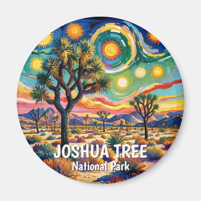 Íman Parque Nacional Joshua Tree Van Gogh Deserto Color (Frente)