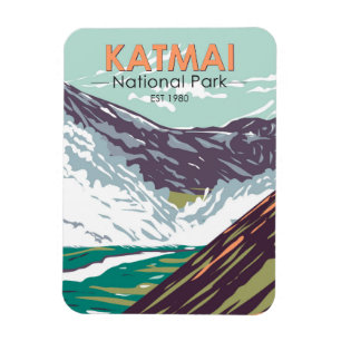 Íman Parque Nacional Katmai - 10 000 Fumos Vintage