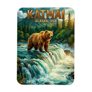 Íman Parque Nacional Katmai Alasca Cartão Postal de Via