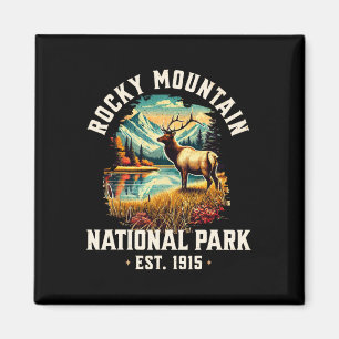 Íman Parque Nacional Montanhas Rochosas Retro Vintage E