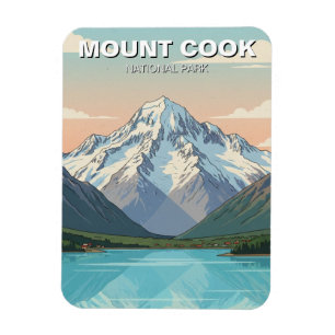 Íman Parque Nacional Mount Cook Nova Zelândia Cartão Po