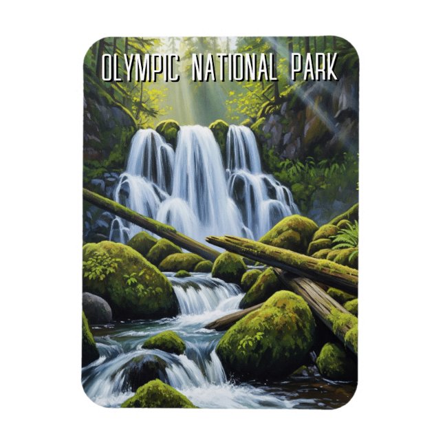 Íman parque nacional olímpico cascata da floresta tropi (Vertical)