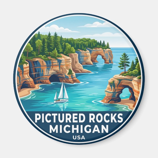Íman Parque Nacional Pictured Rocks EUA (Frente)