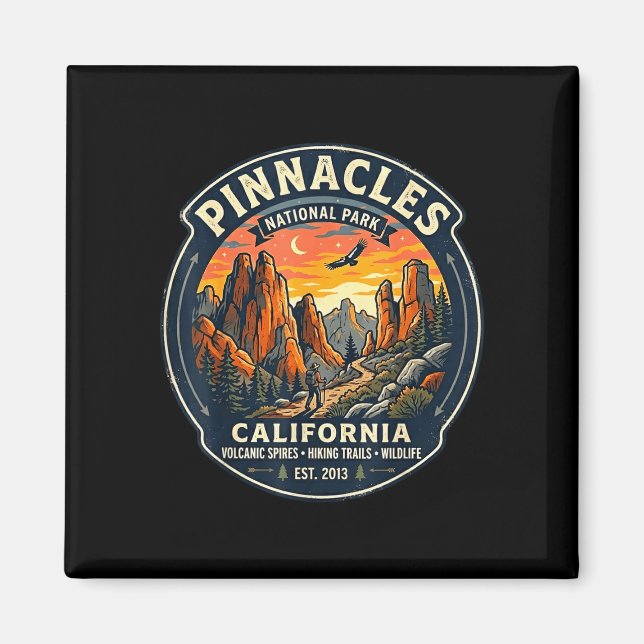 Íman parque nacional pinnacles california retro passeio (Frente)