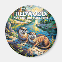Parque Nacional Redwood Animal Colorido Lontras Fo