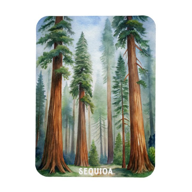 Íman Parque Nacional Retro Sequoia (Vertical)