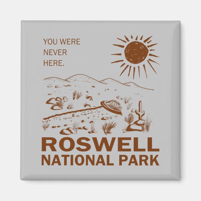 Íman Parque Nacional Roswell OVNI Disco Voador Alieníge (Frente)