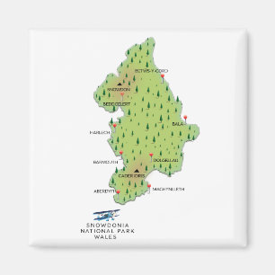 Íman Parque nacional Snowdonia, mapa de Gales
