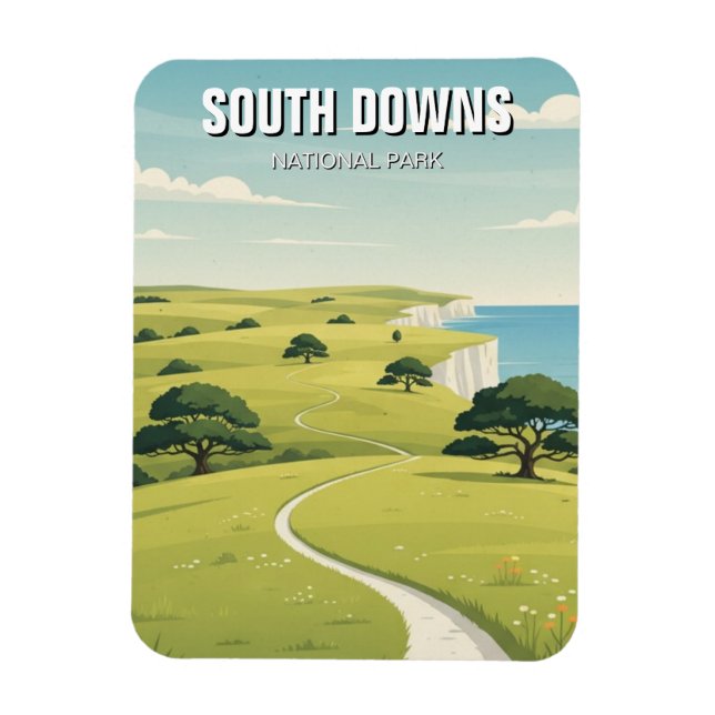 Íman Parque Nacional South Downs Viagem Inglaterra (Vertical)