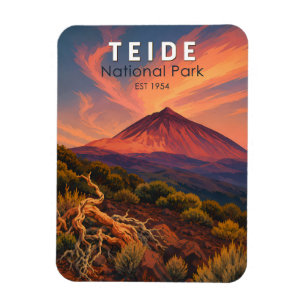Íman Parque Nacional Teide Espanha Ilustração Arte Viag