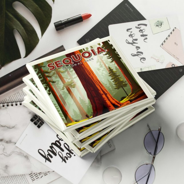 Íman Parque Nacional Vintage Sequoia (Criador carregado)