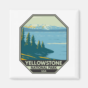 Íman Parque Nacional Yellowstone Lago Vintage