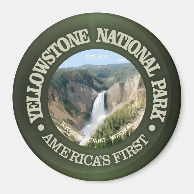 Íman Parque Nacional Yellowstone (quedas) (Frente)