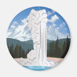 Íman Parque Nacional Yellowstone Retro Antiga Fiação