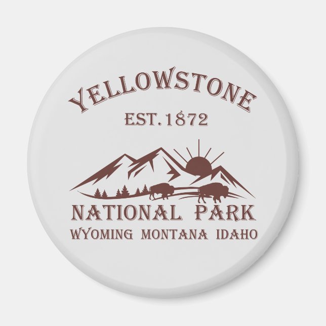 Íman Parque Nacional Yellowstone Vintage (Frente)