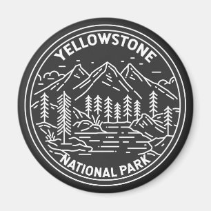 Íman Parque Nacional Yellowstone Vintage Monoline