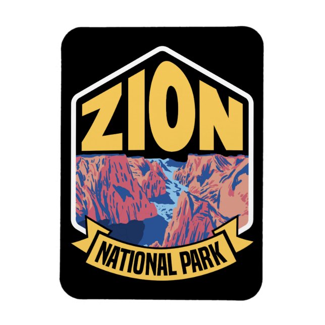 Íman Parque Nacional Zion Utah Retro (Vertical)