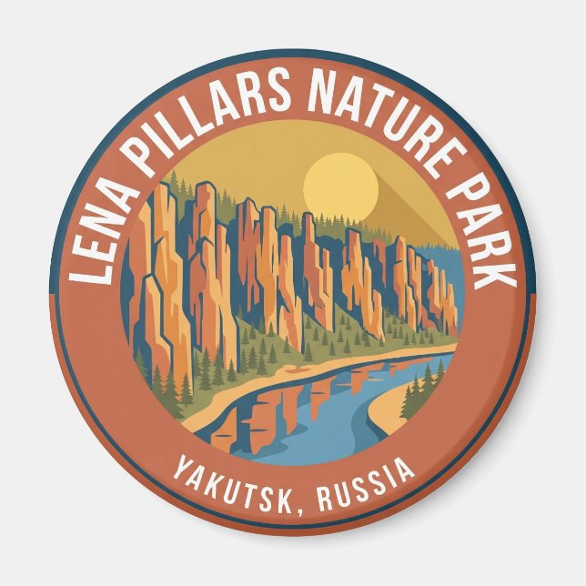 Íman Parque Natural das Colunas de Lena Rússia (Frente)