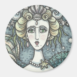 Íman PARQUÊS DE MERMAID DA NEPTUNE GÓTICA, MAGNET Round