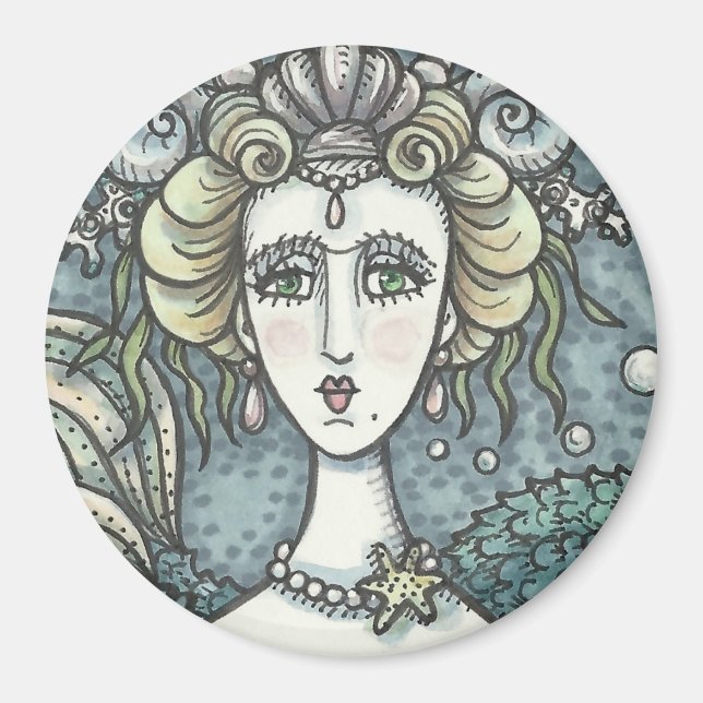 Íman PARQUÊS DE MERMAID DA NEPTUNE GÓTICA, MAGNET Round (Frente)