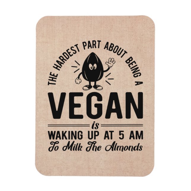 Íman Parte mais difícil de Vegan, Leite as amêndoas, En (Vertical)