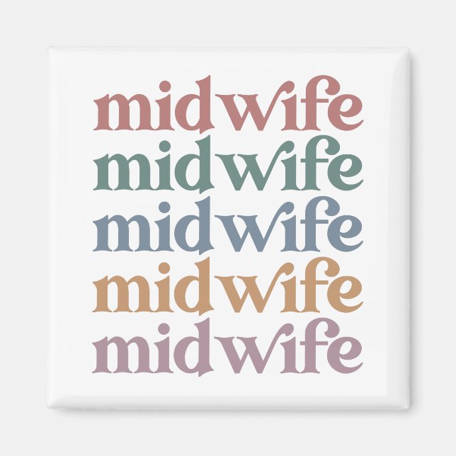 Íman Parteira Retro Vintage Midwifery Gift (Frente)