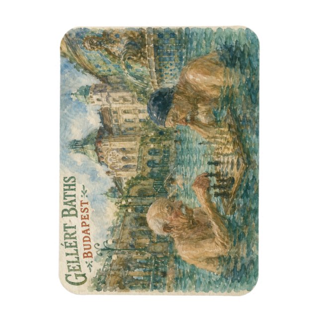 Íman Partida de xadrez Gellert Baths Budapeste Hungria (Vertical)