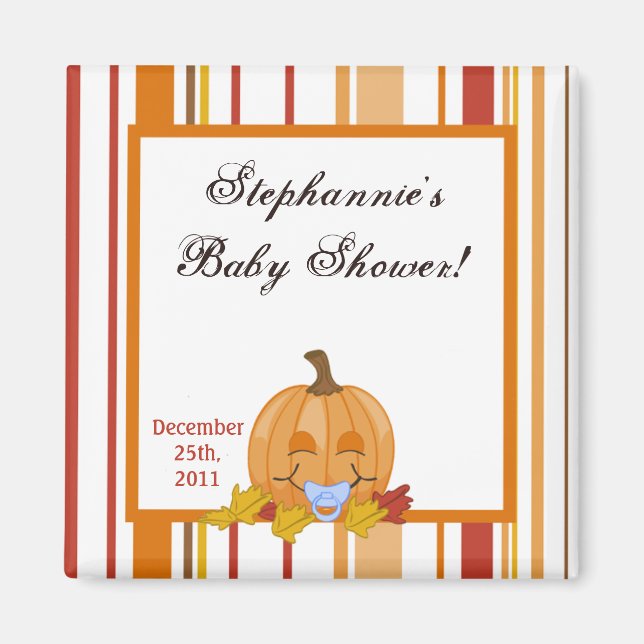 Íman Partido 2"x2" Favor do Magnet Autumn Fall Pumpkin  (Frente)